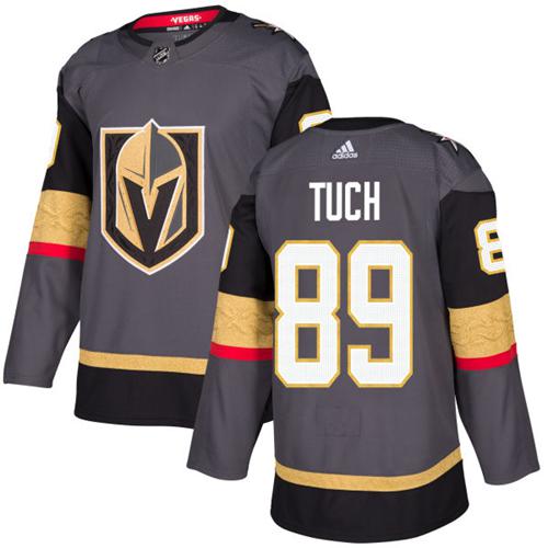 Adidas Golden Knights #89 Alex Tuch Grey Home Authentic Stitched NHL Jersey - Click Image to Close